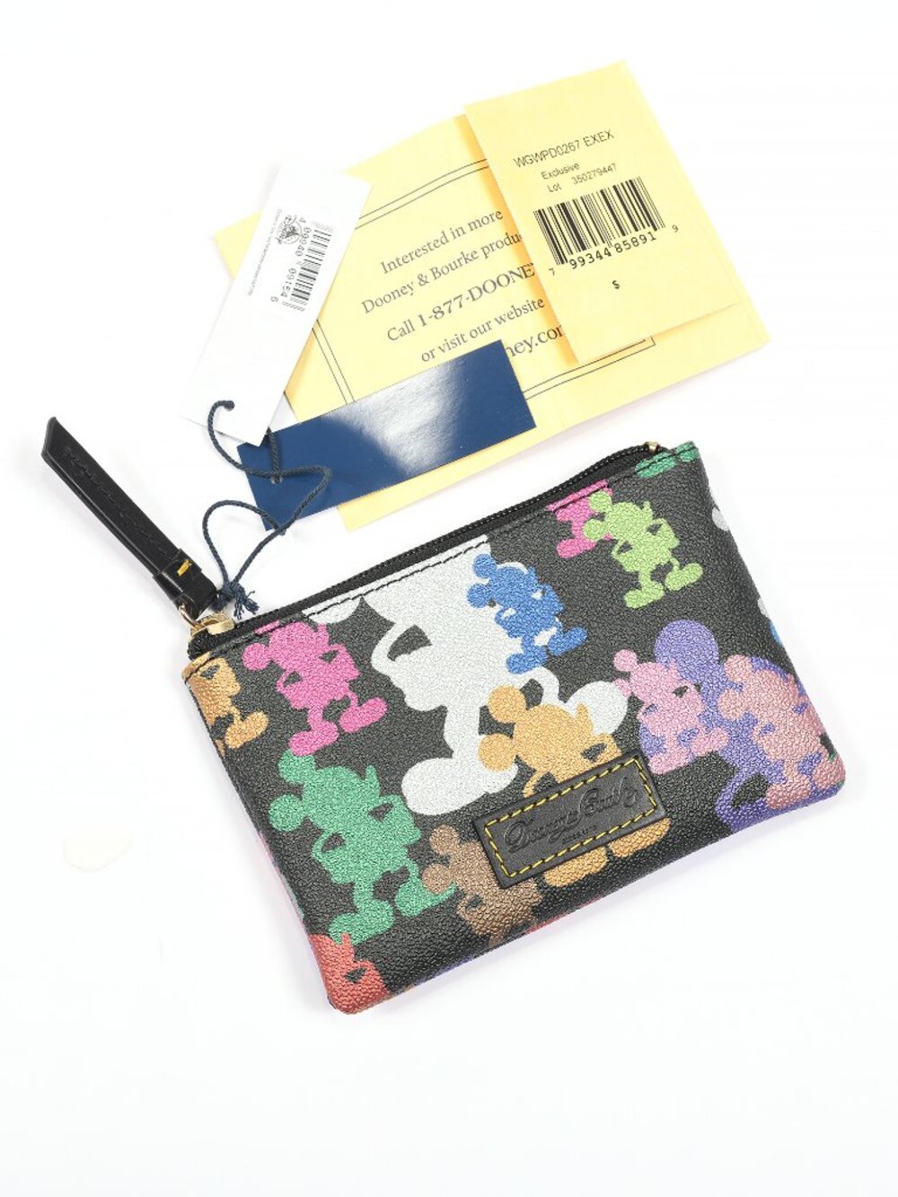 Disney Dooney & Bourke Mickey Mouse 10th Anniversary Wristlet NWT WGWPD0267